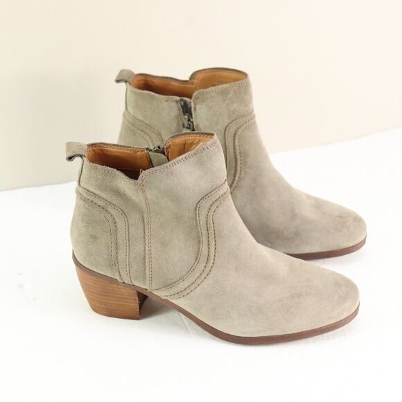 Comfortiva Arnon Suede Leather Heel Booties 9 - Picture 1 of 7